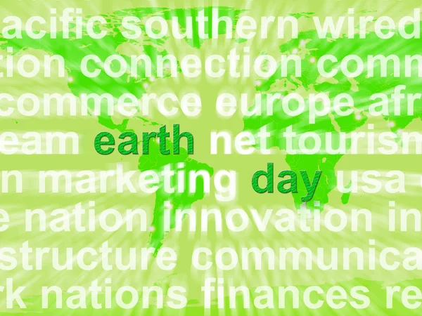 Earth Day Words Showing Environmental Concern And Conservation — Stock Photo, Image