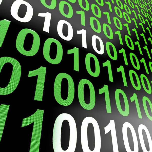 Código binario en la pantalla del ordenador que muestra la tecnología y el programmin — Foto de Stock