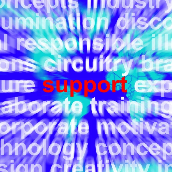 Support Word Over Map Showing Help And Assistance — Stock Photo, Image