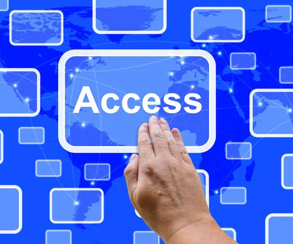 Access Button Over Map Showing Permission And Security — Stock Photo, Image