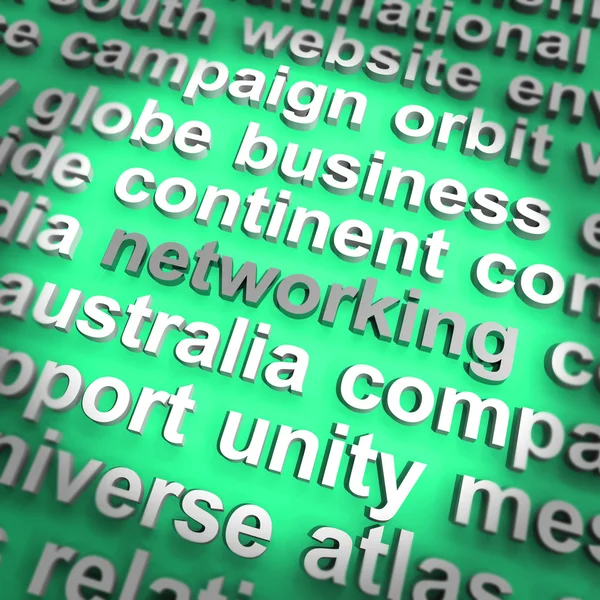 Networking Word Showing Relationships And Computer Communication — Stock Photo, Image
