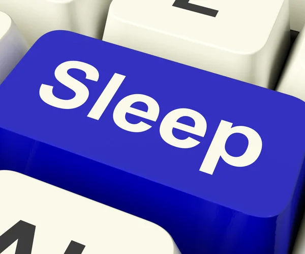 Sleep Computer Key Showing Insomnia Or Sleeping Disorders Online — Stock Photo, Image
