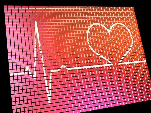 Монітор серцевого ритму, що показує здоров'я серця та корони — стокове фото