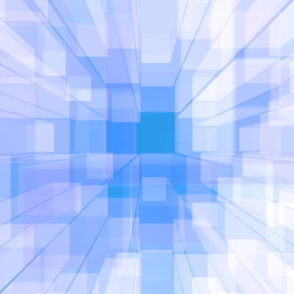 Luminoso sfondo di vetro blu brillante con cubi artistici o Squa — Foto Stock