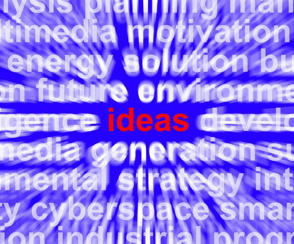 Ideen Wort zeigt Verbesserungskonzepte oder Kreativität — Stockfoto