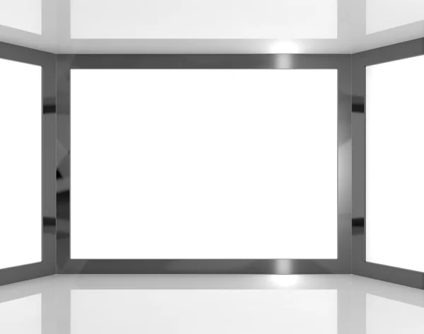Beyaz boş boşaltmak veya kopya alanı olan büyük tv monitörleri — Stok fotoğraf