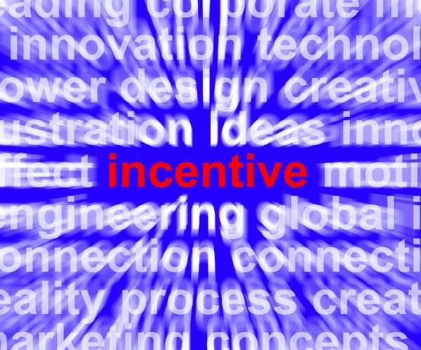 Incentive woord betekenis bonus verlokking of dwang — Stockfoto