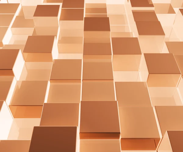 Bright Glowing Brown Glass Background With Artistic Cubes Or Squ — Stock Photo, Image