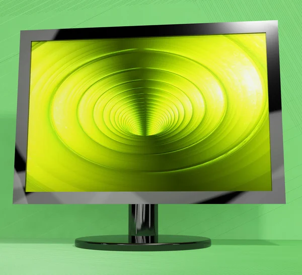 Monitor de TV con imagen de vórtice que representa tele de alta definición — Foto de Stock