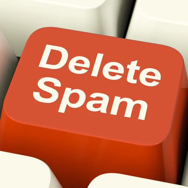 Spam sleutel voor het verwijderen van ongewenste e-mailberichten verwijderen — Stockfoto