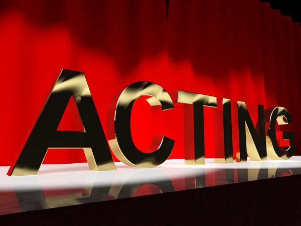 Acting Word On Stage Showing Drama Performance In A Theater — Stock Photo, Image