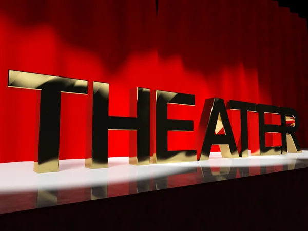 Theater Word On Stage Representing Broadway The West End And Act — Stock Photo, Image