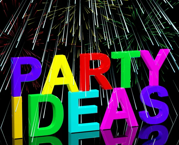 Party Ideas Words Showing Birthday Or Anniversary Celebration Su — Stock Photo, Image