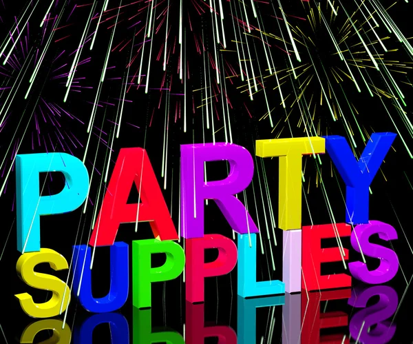 Party kellékek szavak születésnap vagy évforduló megünneplése — Stock Fotó