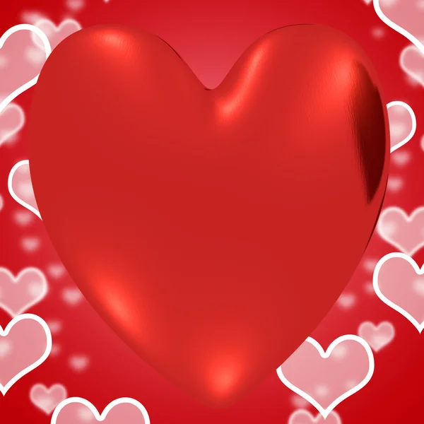 Herz mit roten Herzen Hintergrund zeigt Liebe und Romantik — Stockfoto
