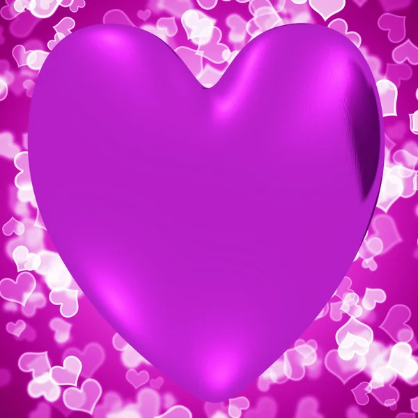 Hart met mauve harten achtergrond weergegeven: liefdevolle en romantiek — Stockfoto