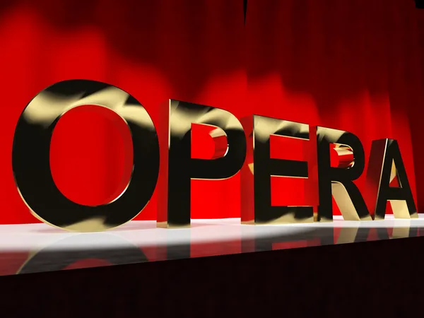 Palavra de ópera no palco mostrando cultura operática clássica e realizar — Fotografia de Stock