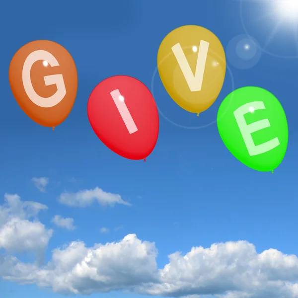 Luftballons mit wohltätigen Spenden und großzügigem Arsch — Stockfoto