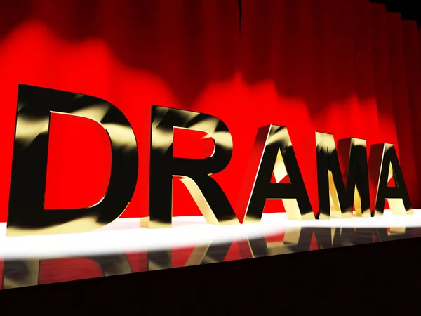 Palabra dramática en el escenario representando Broadway El West End y la actuación —  Fotos de Stock