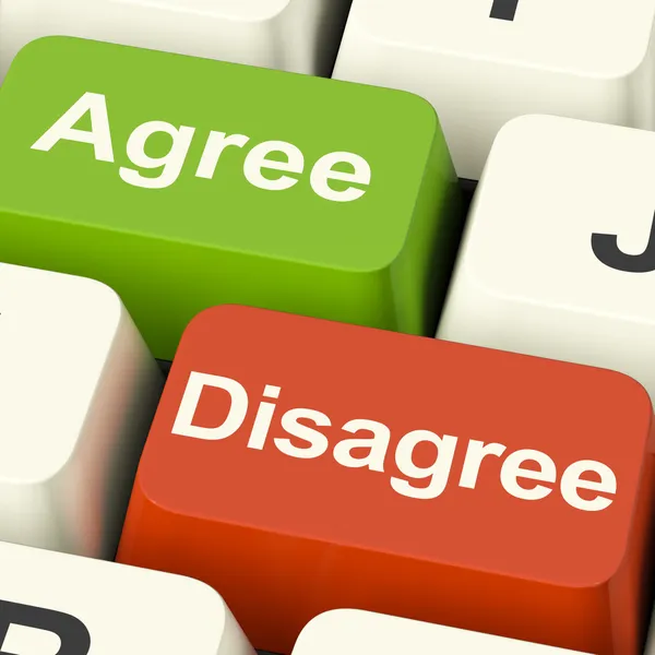 Disagree And Agree Keys For Online Poll Or Voting — Stock Photo, Image