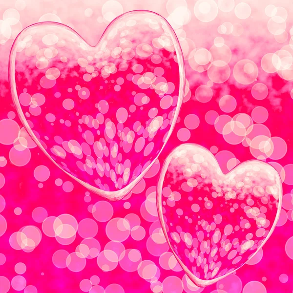 Corações cor-de-rosa Design em um fundo Bokeh Mostrando Romance e Rom — Fotografia de Stock