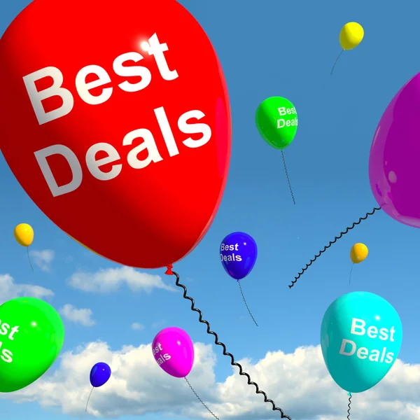 Лучшие предложения воздушные шары, представляющие сделки или скидки — стоковое фото