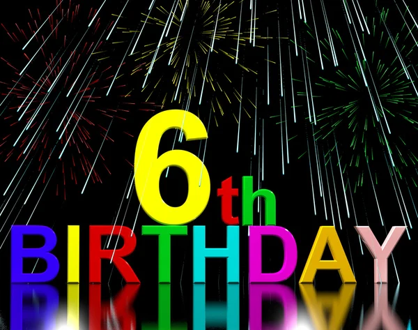 Sexto o sexto cumpleaños celebrado con fuegos artificiales — Foto de Stock