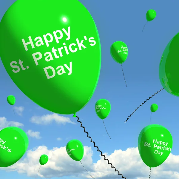 St Patrick's Day Balloons Showing Irish Party Celebration Or Fes — Stock Photo, Image