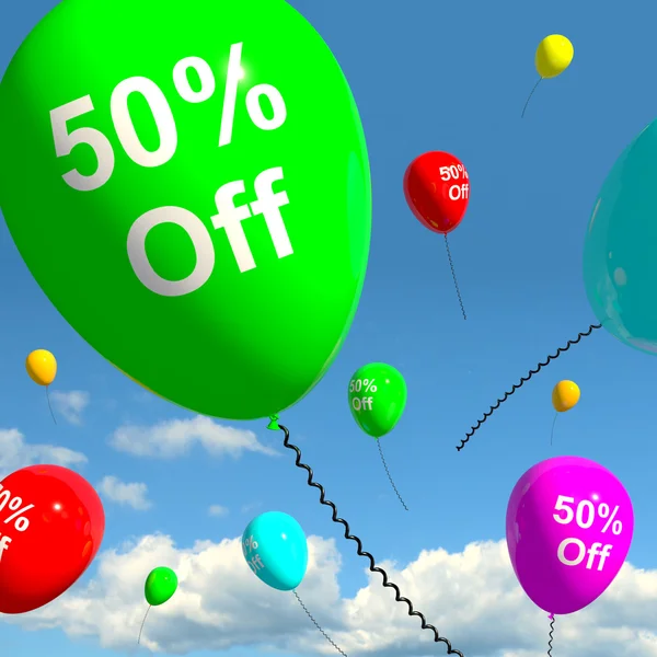 Ballon montrant la vente Discount Of Fifty Pour cent — Photo