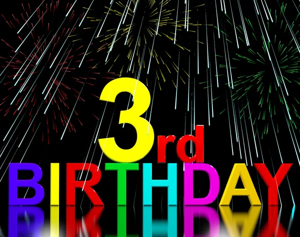 Harmadik vagy harmadik születésnapját ünnepelte a tűzijáték — Stock Fotó