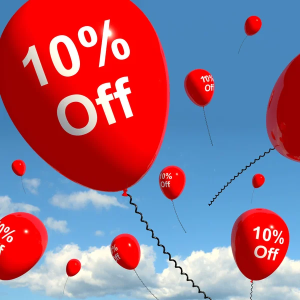 Скидка на продажу воздушных шаров 10% — стоковое фото