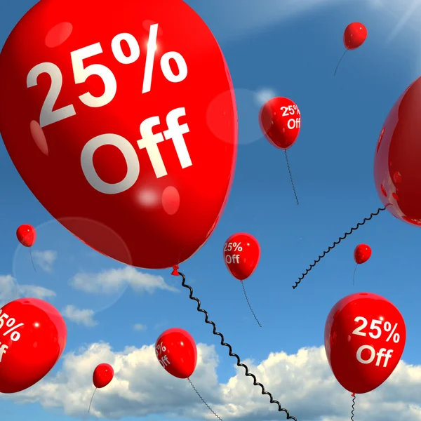 Balon wyświetlone sprzedaży rabat w wysokości dwudziestu pięciu wpisywanie procentów — Zdjęcie stockowe