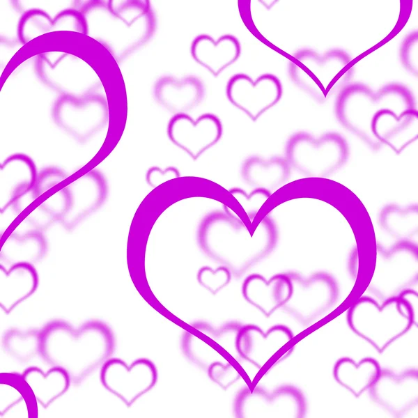 Leylak rengi kalpleri arka plan gösteren aşk romantizm ve Sevgililer — Stok fotoğraf