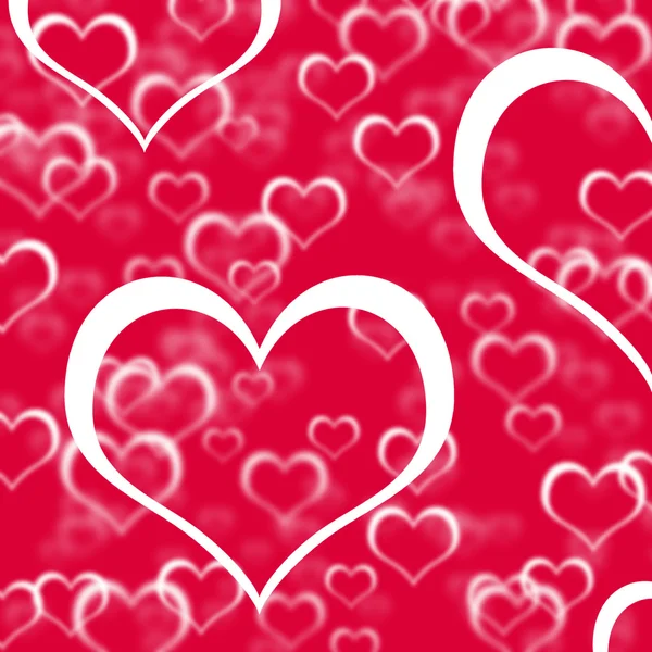 Červené srdce pozadí ukazuje lásku romance a valentinky — Stock fotografie