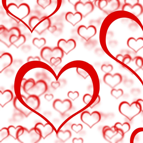 Rode harten achtergrond weergegeven: romantiek liefde en valentines — Stockfoto