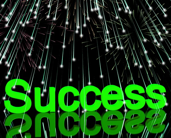 Success And Fireworks Showing Achievement And Determination — Stock Photo, Image