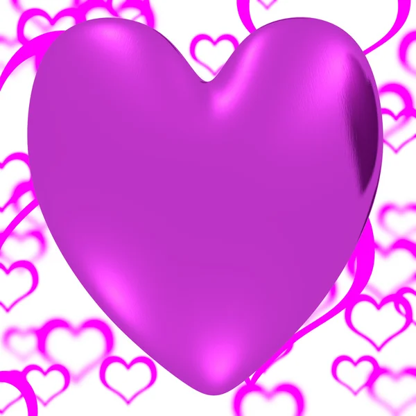 Mauve Heart On A Herats Background Showing Love Romance And Vale — Stock Photo, Image