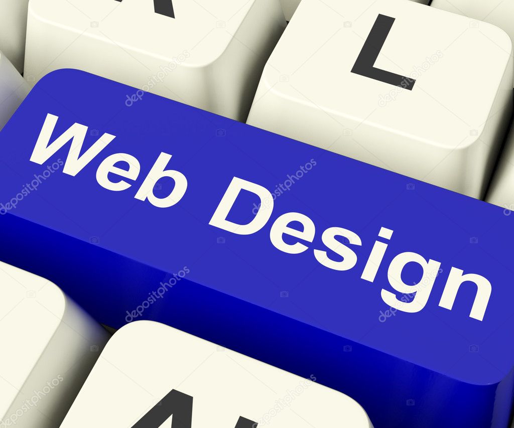 Web Design Computer Key Showing Internet Or Online Graphic Desig