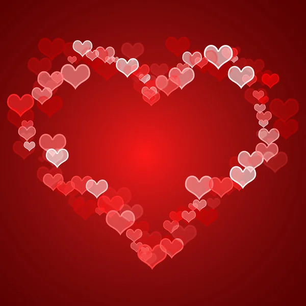 红心背景与副本空间显示爱浪漫和 v — 图库照片