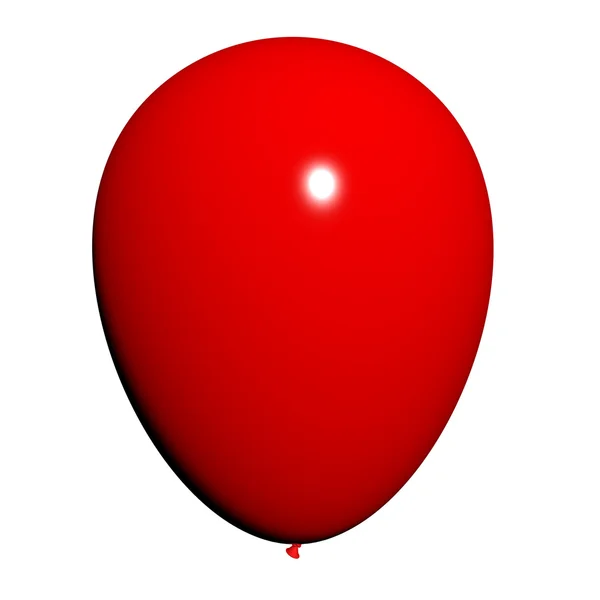 Červený balónek na bílém pozadí se copyspace strany invitati — Stock fotografie