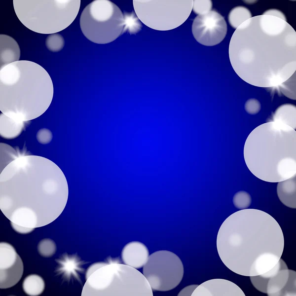 Blue Bokeh Background With Blank Copy Space And Full Border — Stock Photo, Image