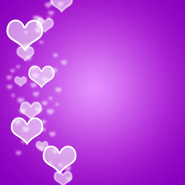 Mauve Hearts Bokeh sfondo con Copyspace vuoto mostrando amore — Foto Stock
