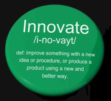 Innovate Definition Button Showing Creative Development And Inge clipart