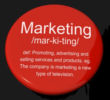 Marketing Definition Button Showing Promotion Sales And Advertis clipart