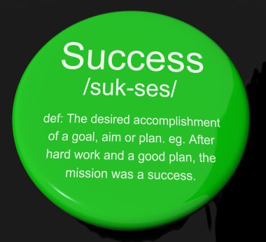 Success Definition Button Showing Achievements Or Attainment Of clipart