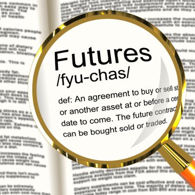 Futures Definition Magnifier Showing Advance Contract To Buy Or clipart