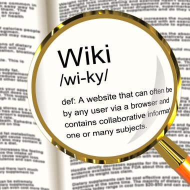 Online işbirlikçi topluluk gösterilen wiki tanımı Büyüteç
