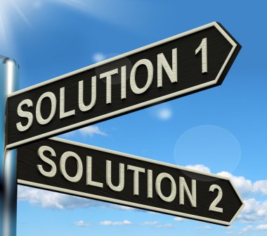 Solution 1 or 2 Choice Showing Strategy Options Or Solving clipart