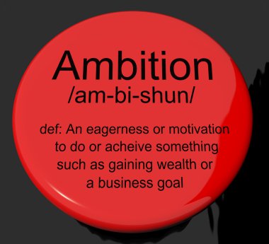 Ambition Definition Button Showing Aspirations Motivation And Dr clipart