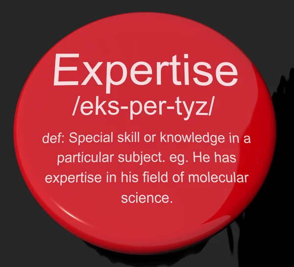 Expertise Definition Button Showing Skills Proficiency And Capab — Stock Photo, Image